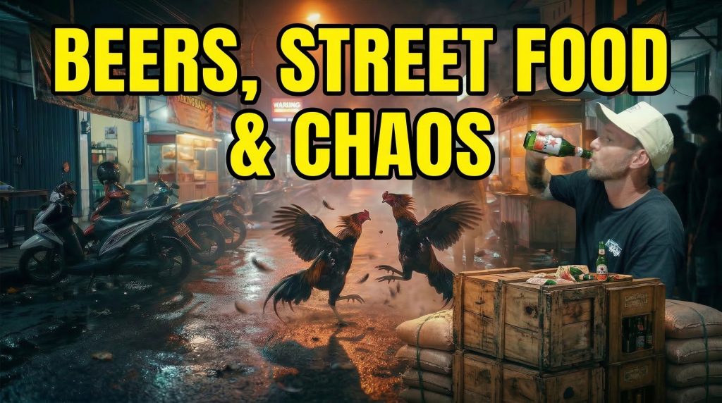 Night Out in Indonesia – Beers, Street Food & Cock Fighting